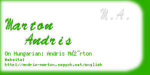 marton andris business card